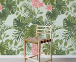 Tropical Leaves Hibiscus Wallpaper