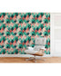 Tropical Mosaic Palm Leaves and Parrots Removable Wallpaper Tropical Mosaic Palm Leaves and Parrots Removable Wallpaper 