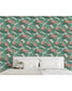 Tropical Palm Leaves Pink Flamingos Removable Wallpaper 