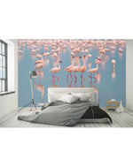 Tropical Pink Flamingos Wall Mural