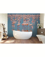 Tropical Pink Flamingos Wall Mural