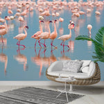 Tropical Pink Flamingos Wall Mural