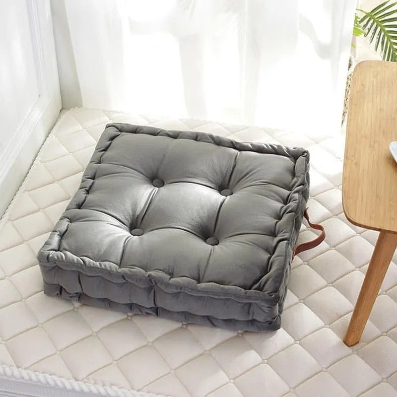 Tufted Square Pouf Pillow Floor Cushions