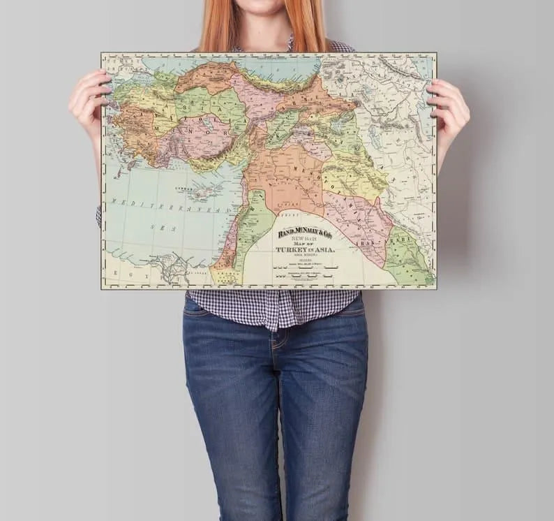 Turkey Map Wall Print| 1897 Turkey Map