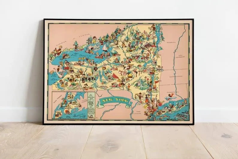 New York Map Print| Art History