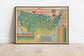 United States Floral Map Print| Art History