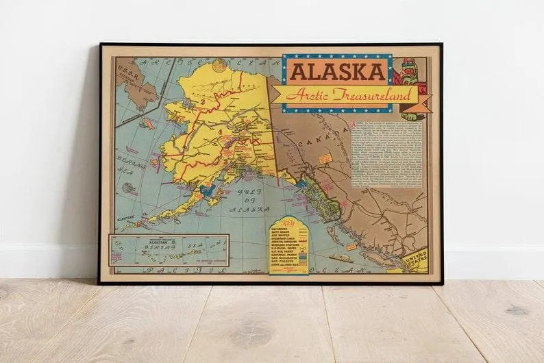 Alaska Map Print| Art History