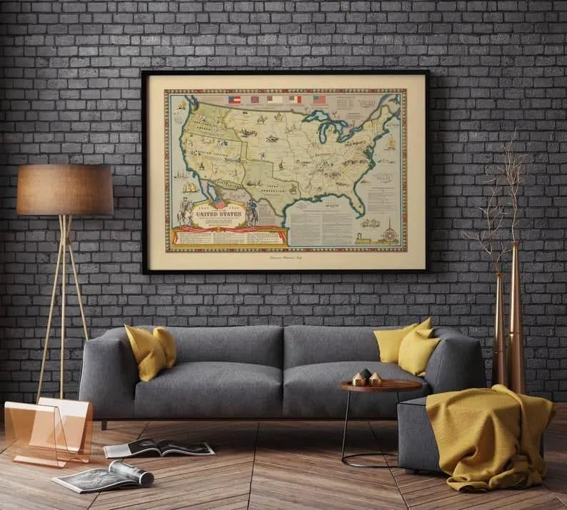 United States Map Print| Art History