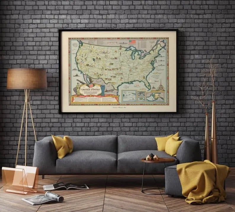 United States Map Print| Art History