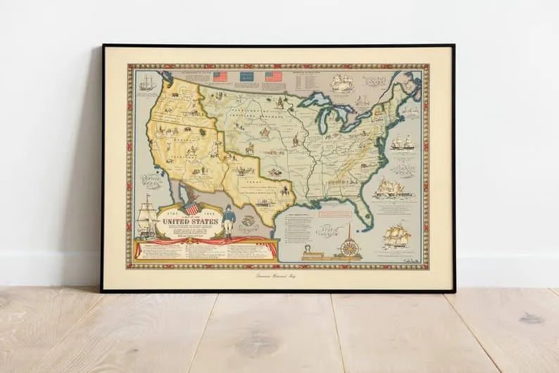 United States Map Print| Art History