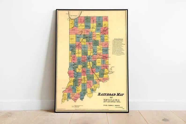 Indiana Railroad Map| Old indiana Map