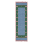 Verdant Border Hand Knotted Runner Rug