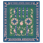 Vertical Garden Stripe Square Hand Tufted Rug