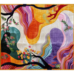 Vibrant Art Deco Landscape Hand Tufted Rug