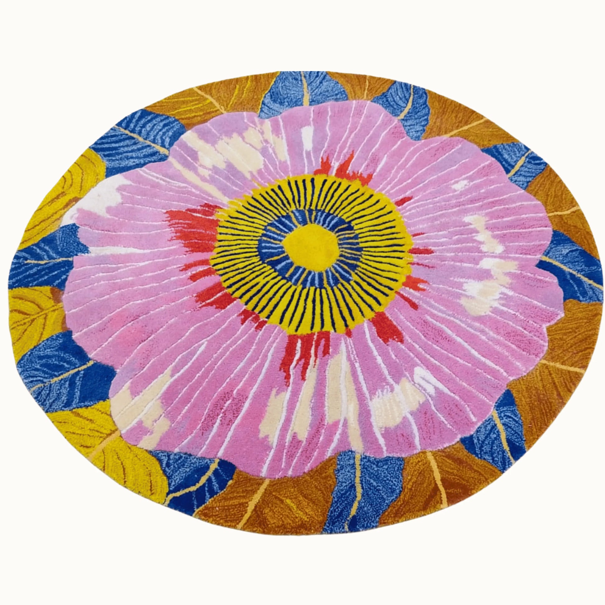 Vibrant Bloom Tapestry Hand Tufted Round Rug