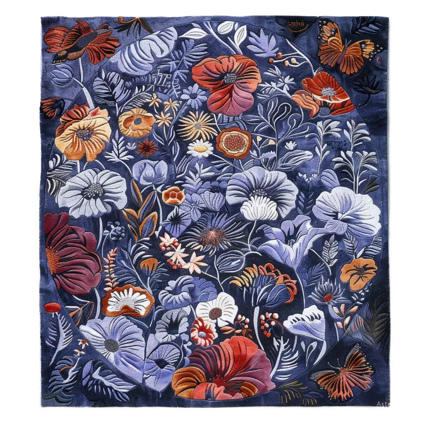 Vibrant Floral Medley Hand Tufted Rug