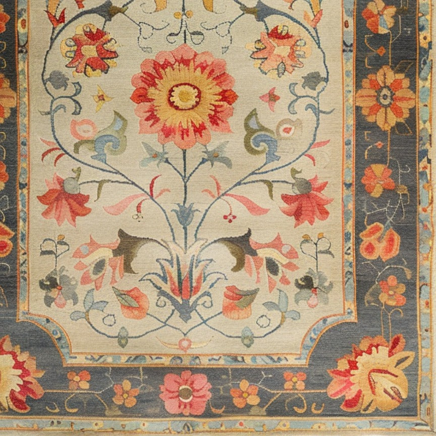 Vibrant Modernity Hand Knotted Area Rug