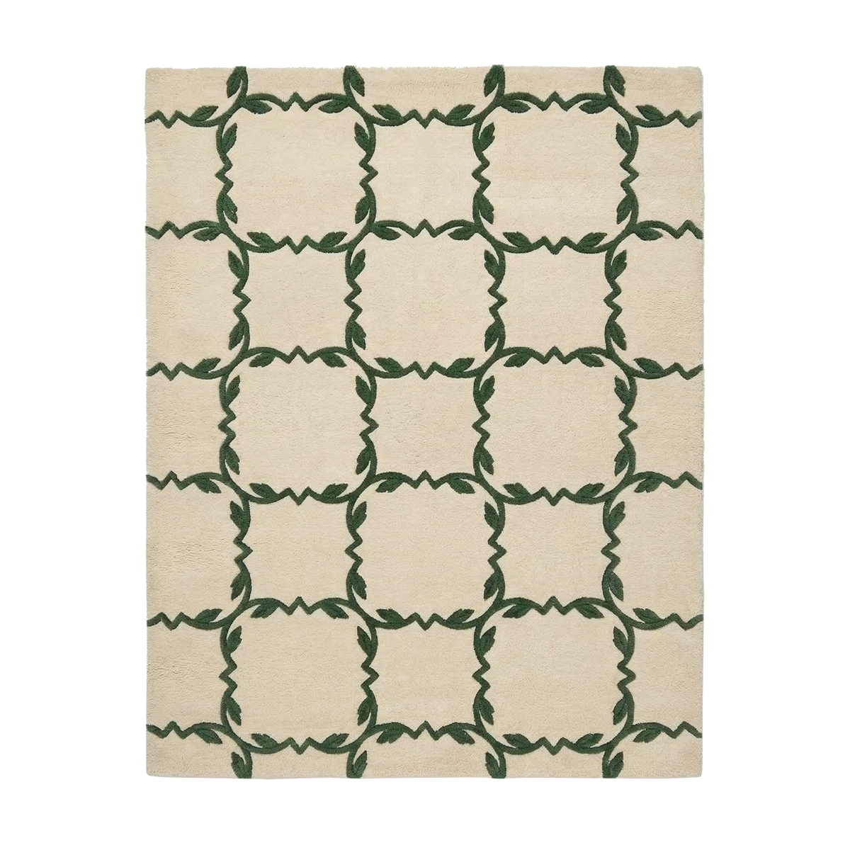 Vine Block Repeat Hand Tufted Rug