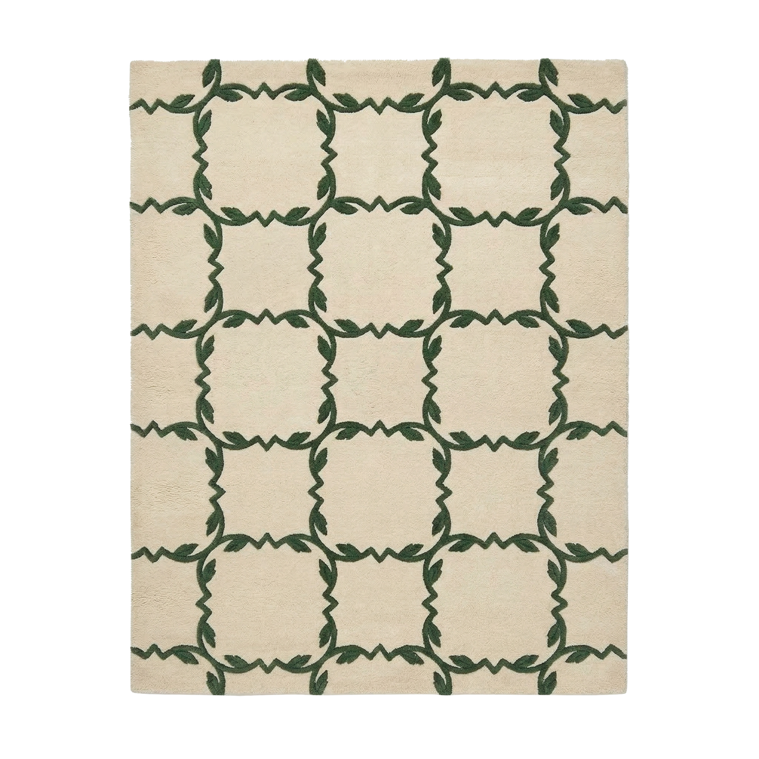 Vine Block Repeat Hand Tufted Rug