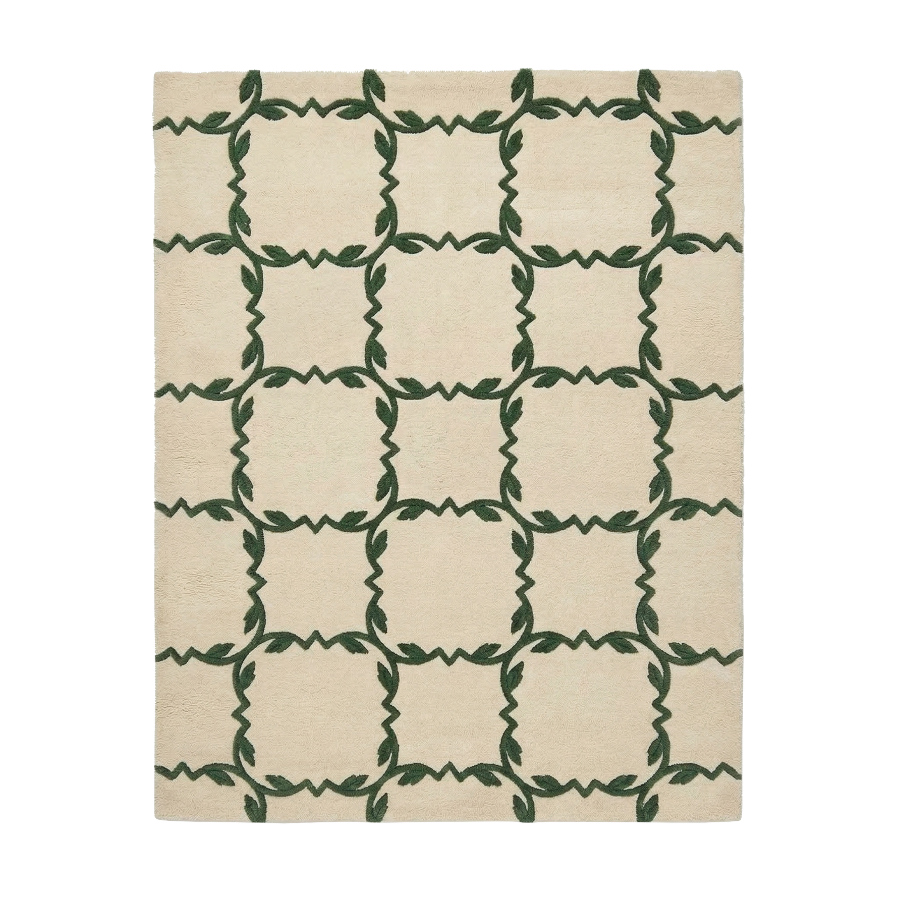 Vine Block Repeat Hand Tufted Rug