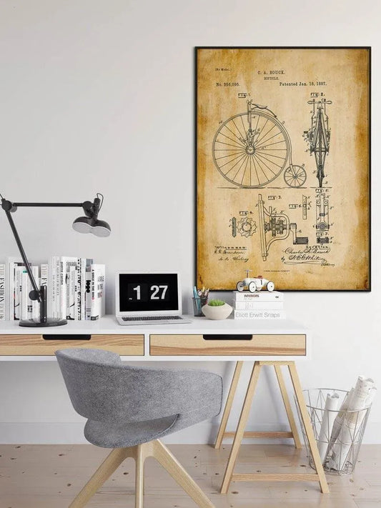 Vintage Bicycle Patent Print| Framed Art Print