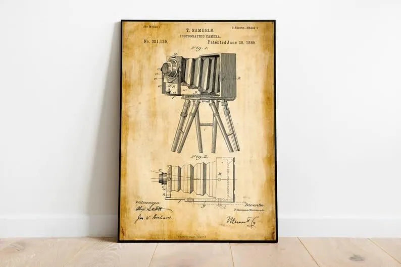 Vintage Camera Patent Print| Framed Art Print