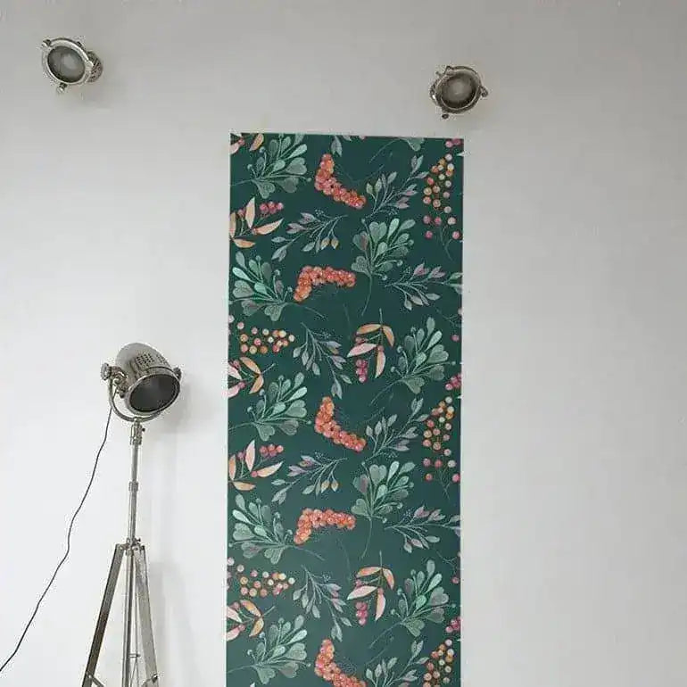 Vintage Inspired Dark Green Floral Wallpaper