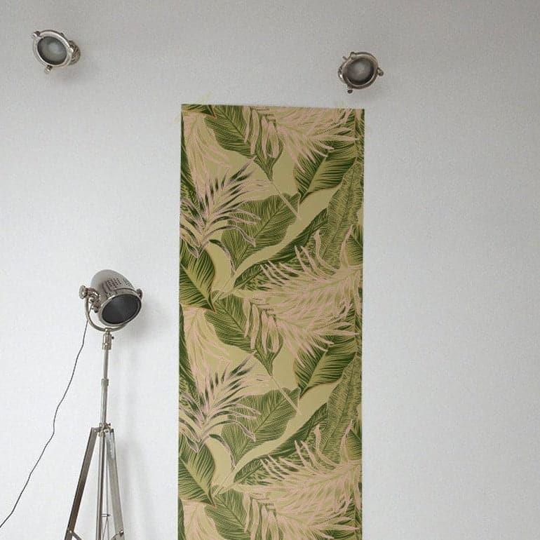 Vintage Large Tropical Leaves Wallpaper 
