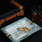 Vintage Leopard in the Forest Porcelain Tray