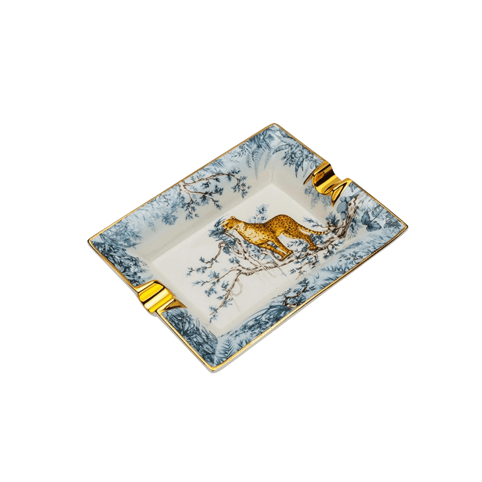 Vintage Leopard in the Forest Porcelain Tray Vintage Leopard in the Forest Porcelain Tray 
