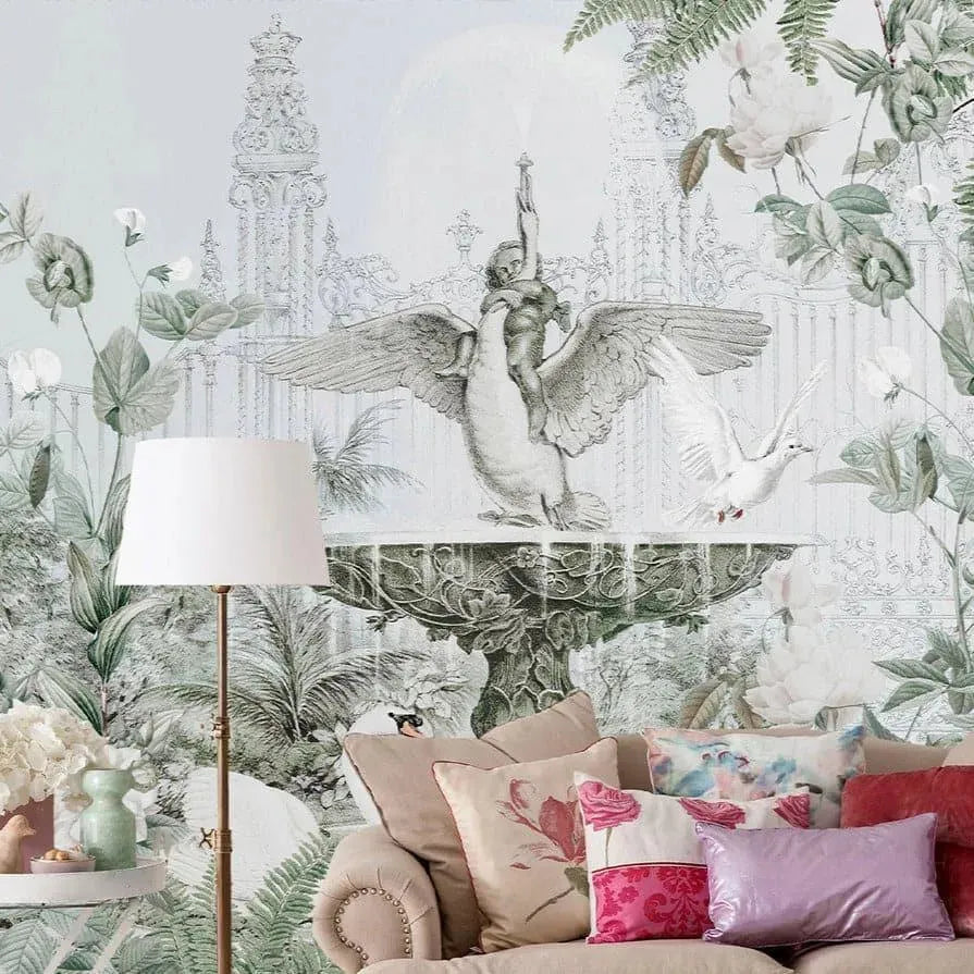 Vintage Luxury City Garden Wall Mural