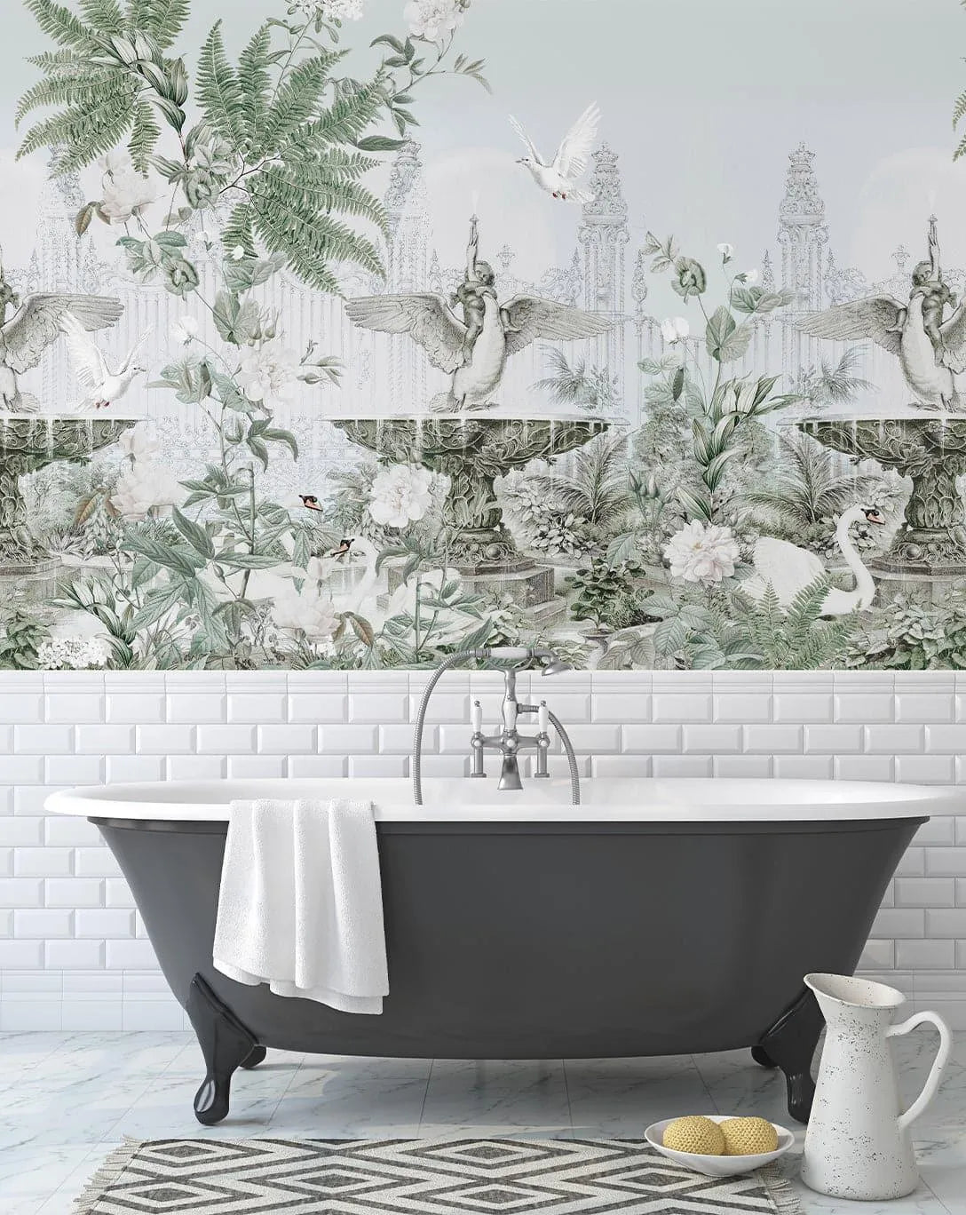 Vintage Luxury City Garden Wall Mural