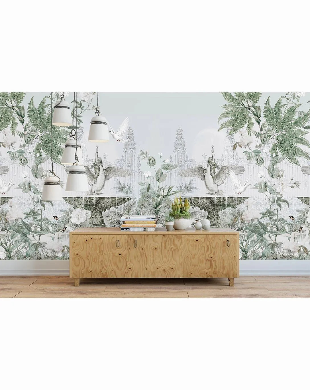 Vintage Luxury City Garden Wall Mural