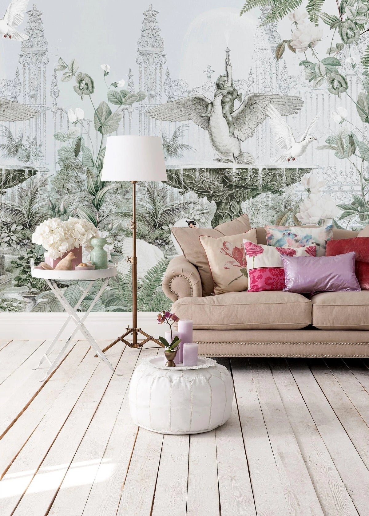 Vintage Luxury City Garden Wall Mural