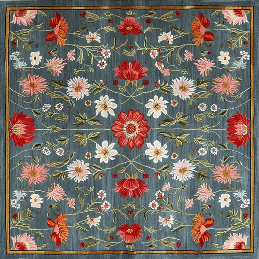 Vintage Floral Delight Hand Tufted Wool Rug