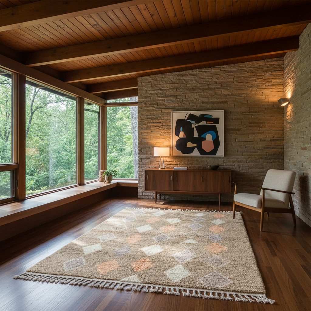 Warm Earth Diamond Moroccan Shag Rug