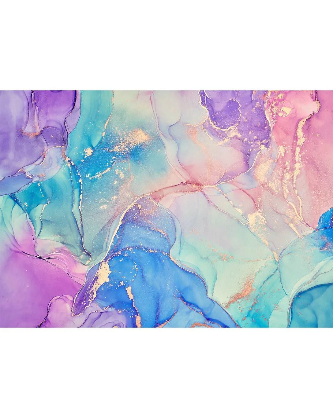 Watercolor Abstract Pink Blue Purple Paint Marble Wall Mural