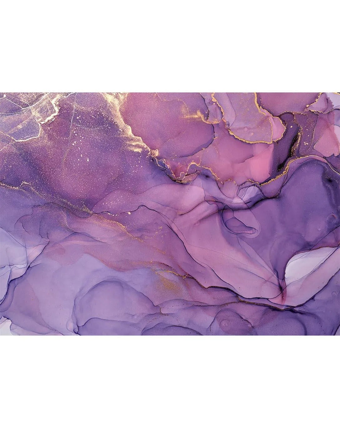 Watercolor Abstract Purple Marble Alcohol Ink Mural