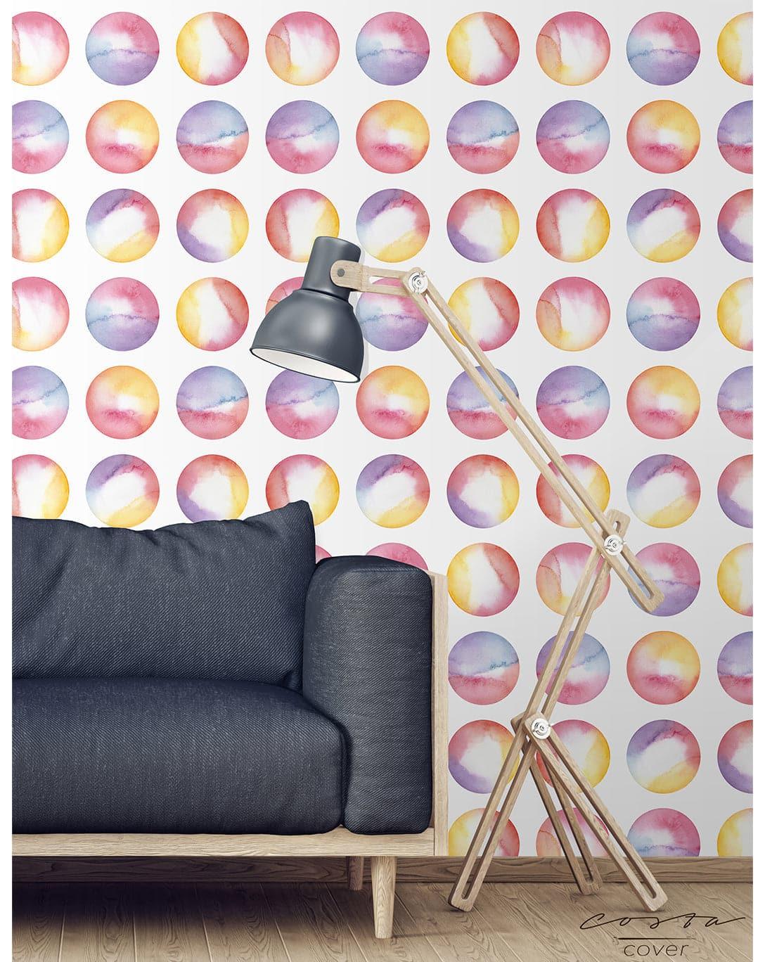 Watercolor Bubbles Circles Removable Wallpaper Watercolor Bubbles Circles Removable Wallpaper 