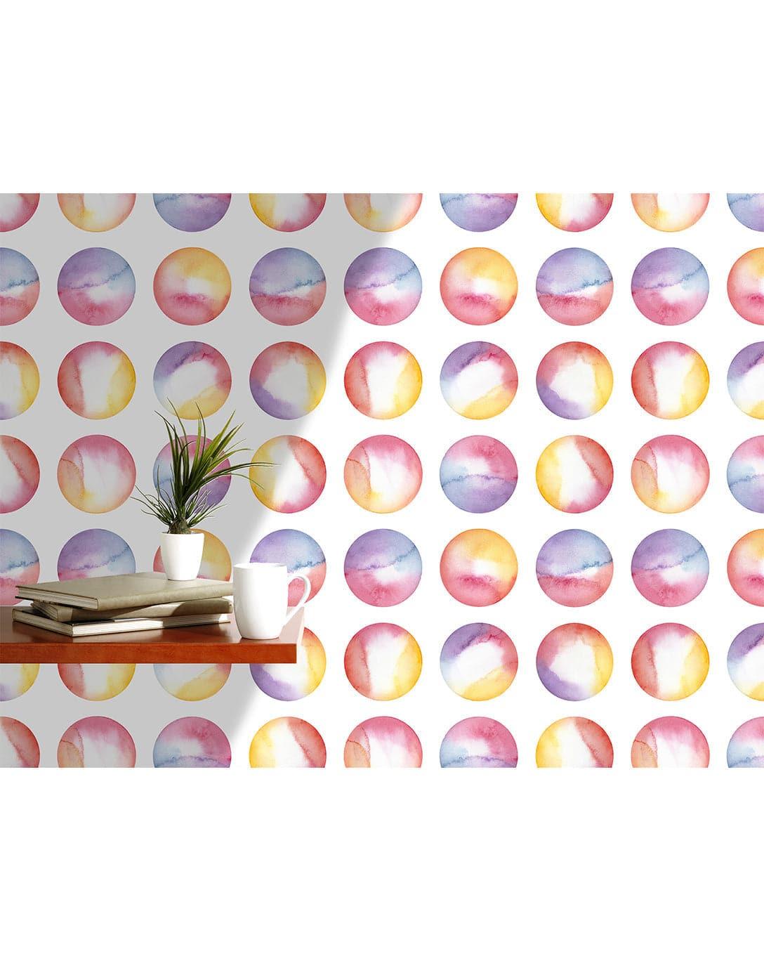 Watercolor Bubbles Circles Removable Wallpaper 