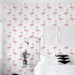 Watercolor Exotic Pink Flamingos Wallpaper