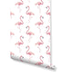 Watercolor Exotic Pink Flamingos Wallpaper 