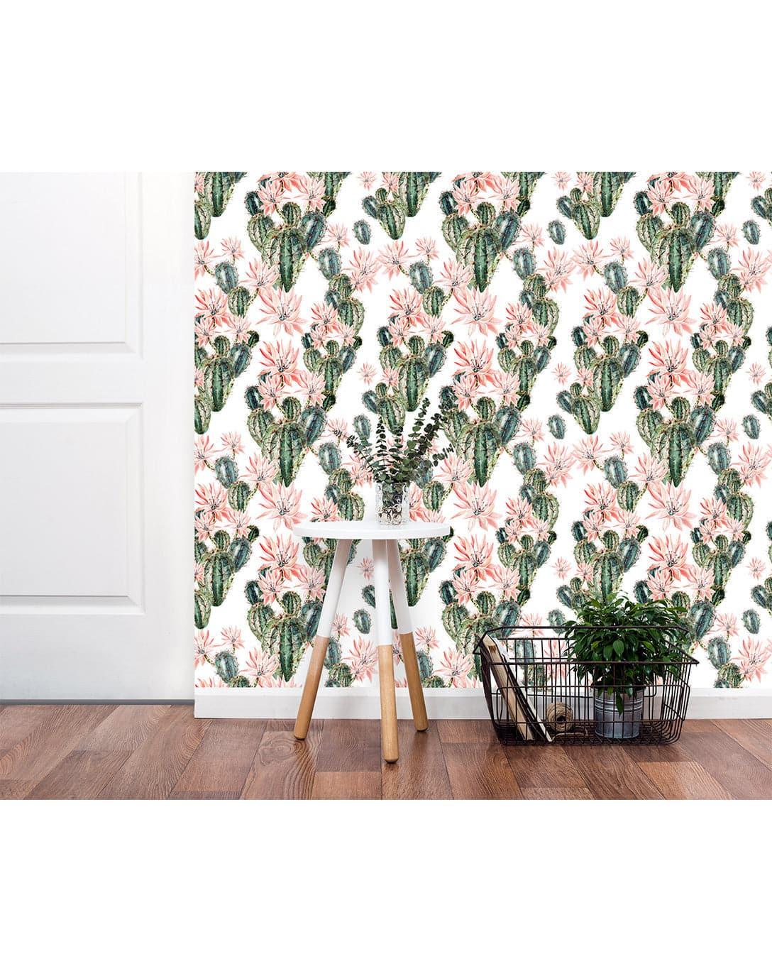 Watercolor Floral Blooming Cactus Removable Wallpaper Watercolor Floral Blooming Cactus Removable Wallpaper Watercolor Floral Blooming Cactus Removable Wallpaper 