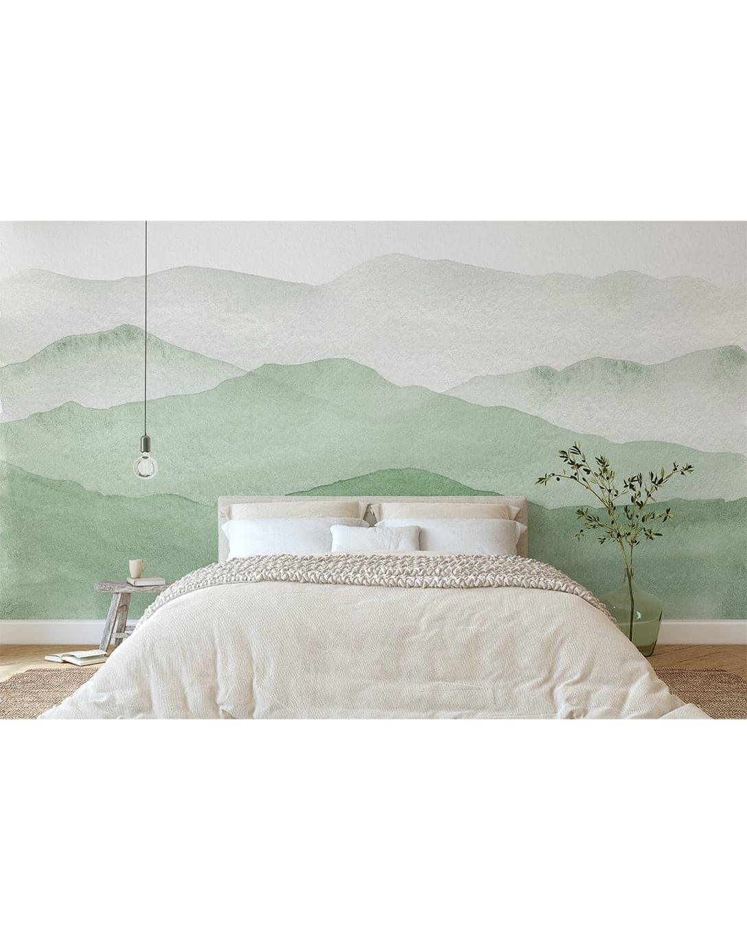 Watercolor Green Abstract Mountains Mural Wall Decal Watercolor Green Abstract Mountains Mural Wall Decal Watercolor Green Abstract Mountains Mural Wall Decal 