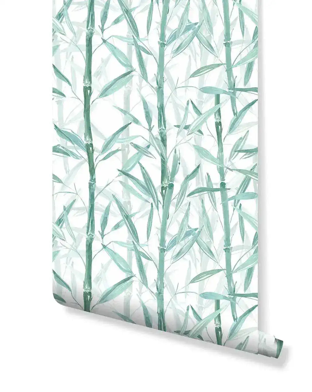 Watercolor Green Bamboo Removable Wallpaper