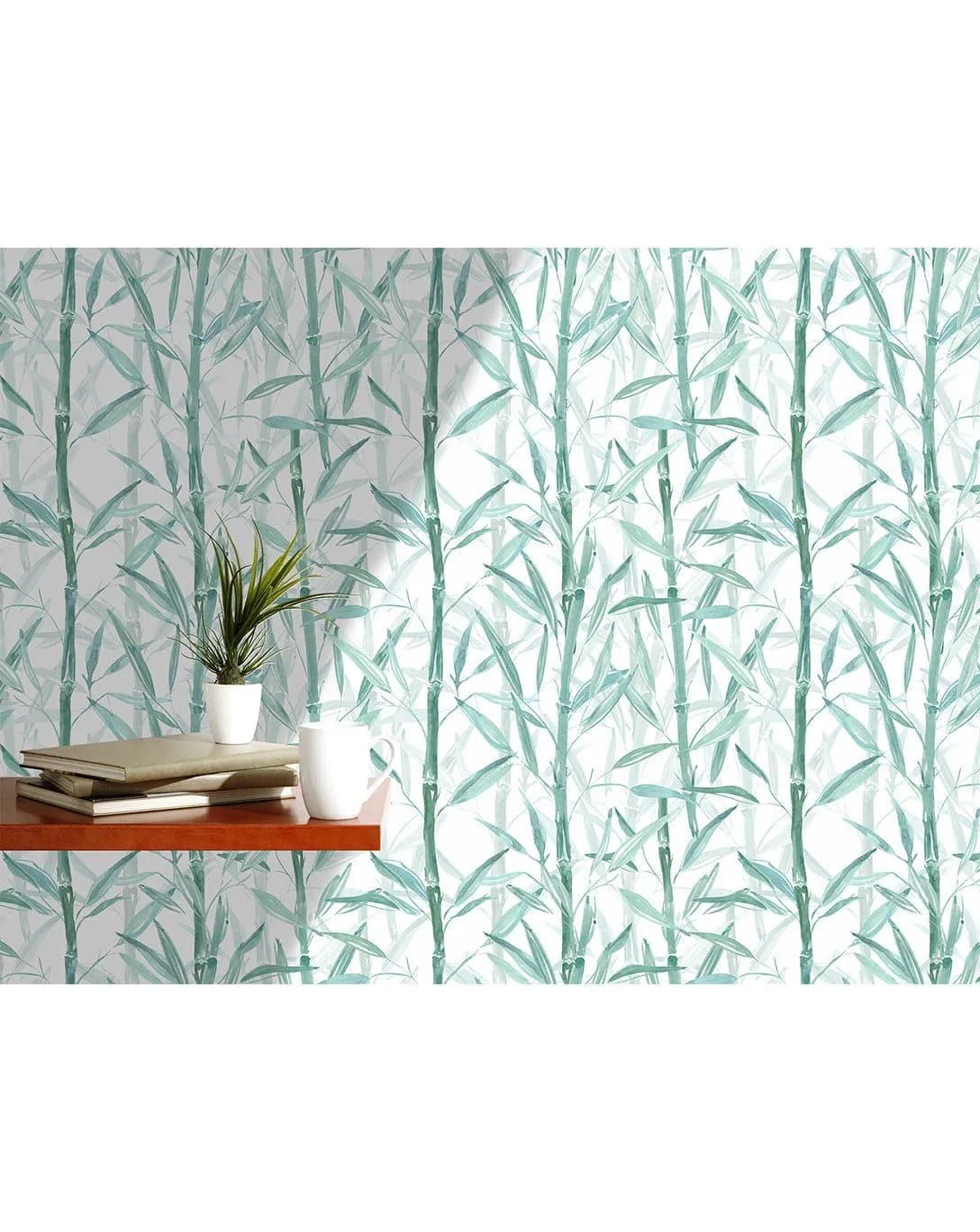 Watercolor Green Bamboo Removable Wallpaper