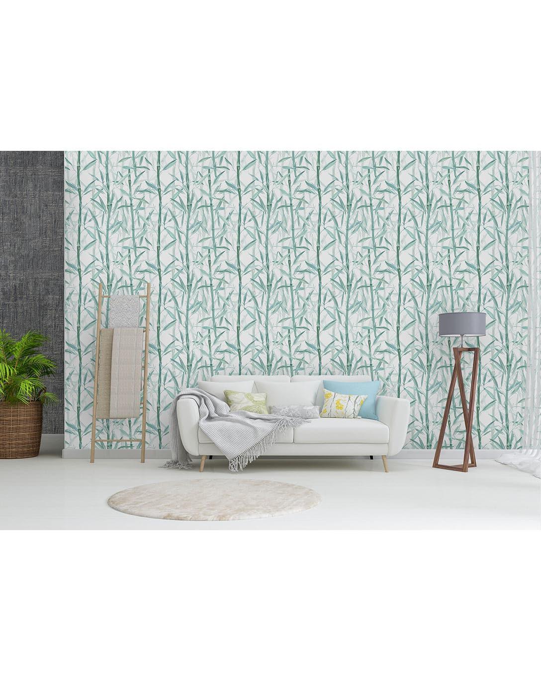 Watercolor Green Bamboo Removable Wallpaper 