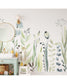 Watercolor Green and Blue Wildflowers Self Adhesive Wall Mural 