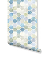 Watercolor Hexagon Honeycomb Removable Wallpaper