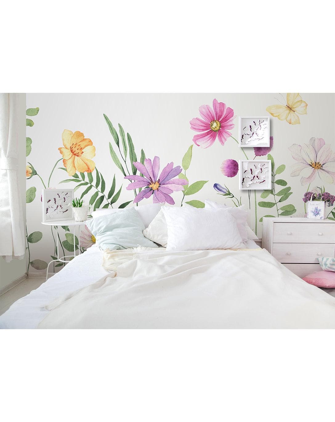 Watercolor Indian Feathers Removable Wallpaper Watercolor Indian Feathers Removable Wallpaper Colorful Wildflowers Watercolor Wall Mural 